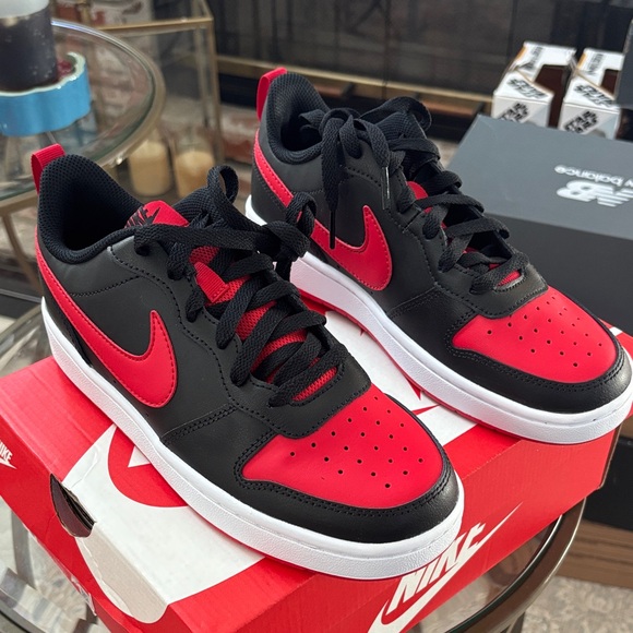 Nike Black and Red Court Borough Low 2 BRED Sneakers